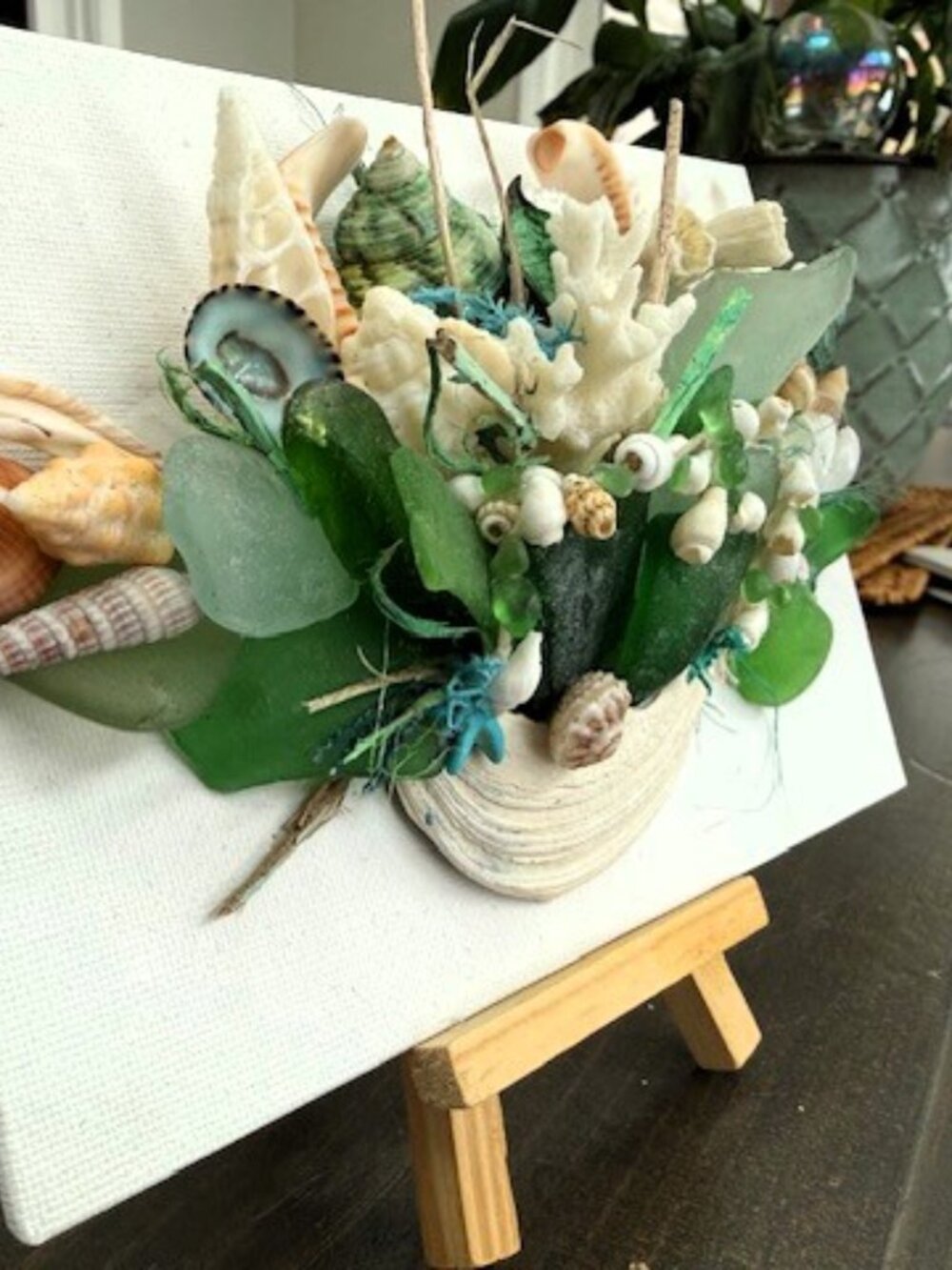 Sea Glass & Shell Art Original Design - Picture 2 of 7